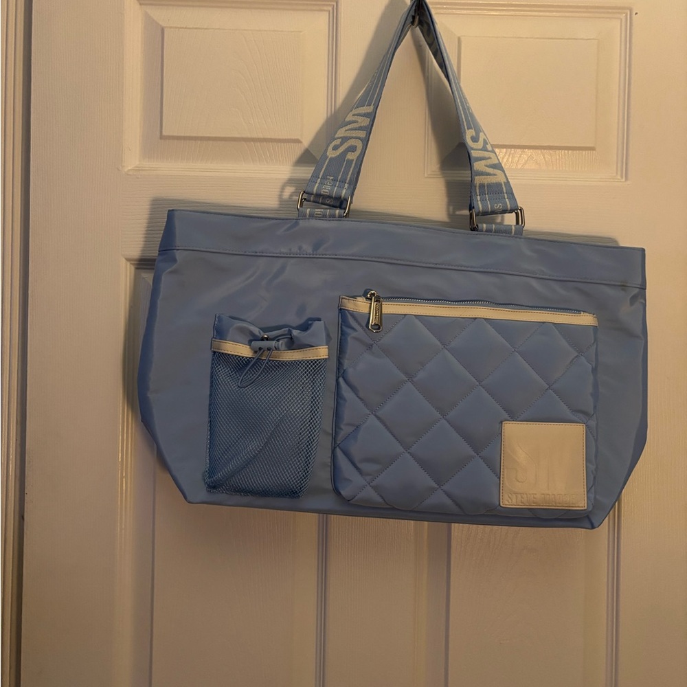 Steve Madden Blue Quilted Baby Bag